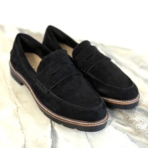 Anne Klein Black Suede Loafers Emmylou iFlex Size 10